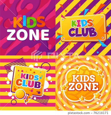 Kids club of child education activities, vector 76218171