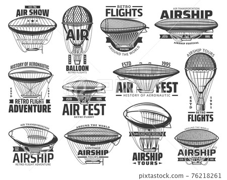 Air show, flight tours and aeronautics retro icons Air show, flight tours and aeronautics retro icons 76218261