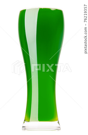 Glass of green beer isolated Glass of green beer isolated 76219357