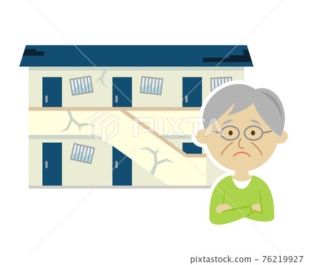 業主遭受破舊公寓的插圖圖像 業主遭受破舊公寓的插圖圖像 76219927