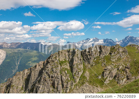 View closeup mountains scenes, route great Aletsch Glacier 76220889