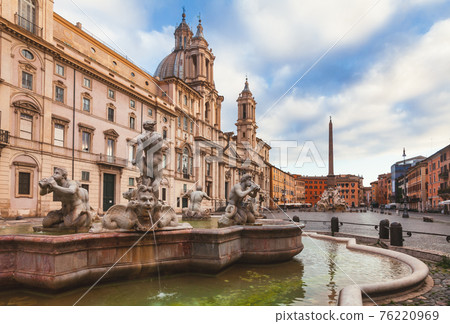 Fontana del Moro at Piazza Navona Rome Italy 76220969