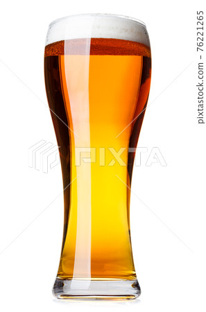 Tall glass of pilsner beer with head isolated Tall glass of pilsner beer with head isolated 76221265