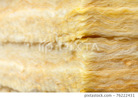 Mineral wool thermal insulation batts close-up 76222431