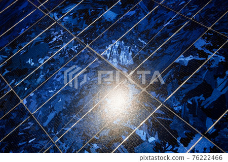 Sun reflecting in roof solar modules generating electricity 76222466