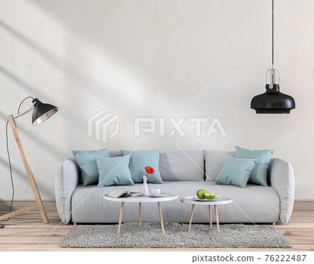 Living room interior in modern style, 3d render 76222487
