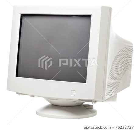 Old CRT computer monitor isolated on white 76222727