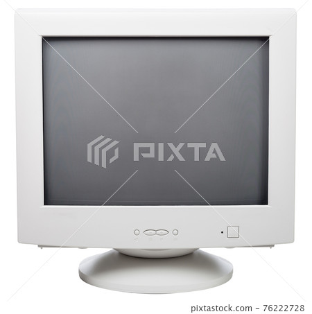 Old CRT computer monitor isolated on white 76222728