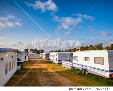 Camper trailers at norwegian holiday RV park Camper trailers at norwegian holiday RV park 76223116