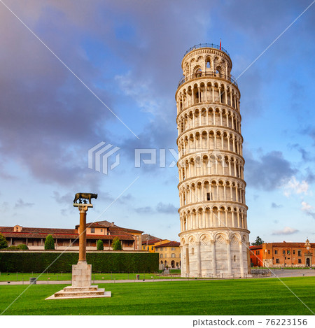 Leaning Tower of Pisa at Piazza dei Miracoli aka Piazza del Duomo in Pisa Tuscany Italy 76223156