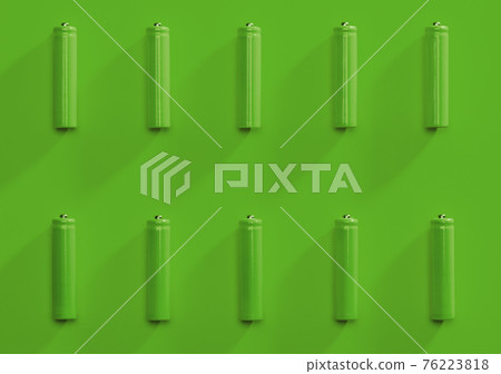 Green alkaline batteries colorful pattern 76223818