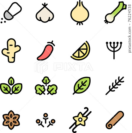 Herbs and spices icons Herbs and spices icons 76224538