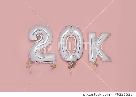 Silver Number Balloons 20K 76225525