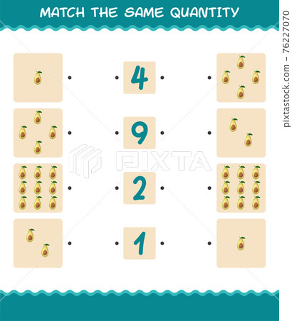 Match the same quantity of avocado. Counting... - Stock Illustration ...
