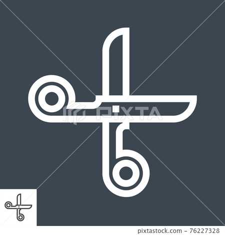 Scissors related vector glyph icon. 76227328