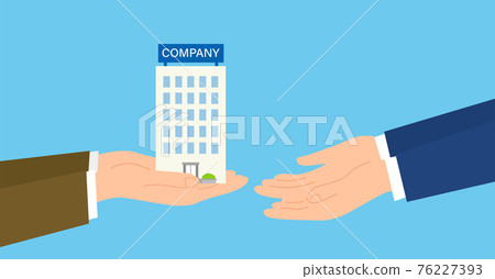 Hands handing over the company, illustration images of business succession / business succession, vector illustration 76227393