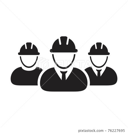 Construction worker icon vector group of... - Stock Illustration ...