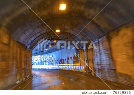 Driving in the tunnel of Oku Tadami Silver Line Driving in the tunnel of Oku Tadami Silver Line 76229856