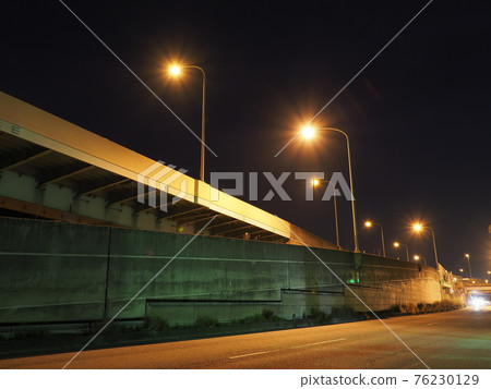 Night city highway exit 76230129