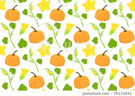 Autumn seamless pattern with pumpkin elements 76231642