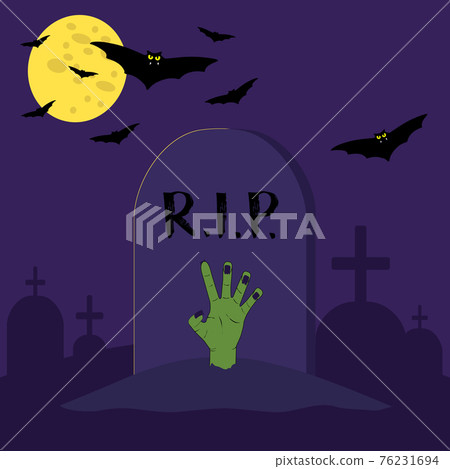 Vector zombie hand in the grave. Vector zombie hand in the grave. 76231694