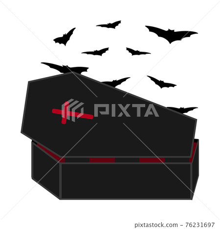 Dracula coffin illustration for print design 76231697