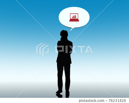 Silhouette of a man suffering from work Whole body CG illustration side Silhouette of a man suffering from work Whole body CG illustration side 76231828