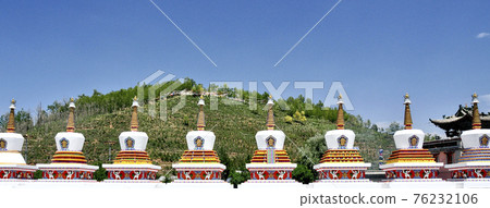 Qinghai Province, China Xining Tibetan Buddhist Sanctuary Tar Temple Stupa Chorten Qinghai Province, China Xining Tibetan Buddhist Sanctuary Tar Temple Stupa Chorten 76232106