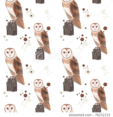 Savanna with animals pattern watercolor 76232133