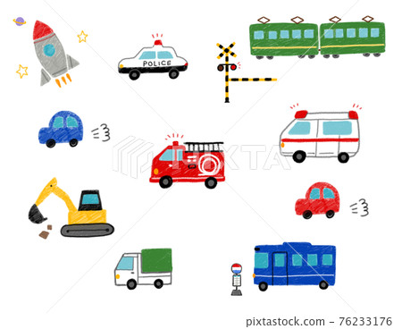 兒童喜愛的車輛手寫風格插圖集 兒童喜愛的車輛手寫風格插圖集 76233176