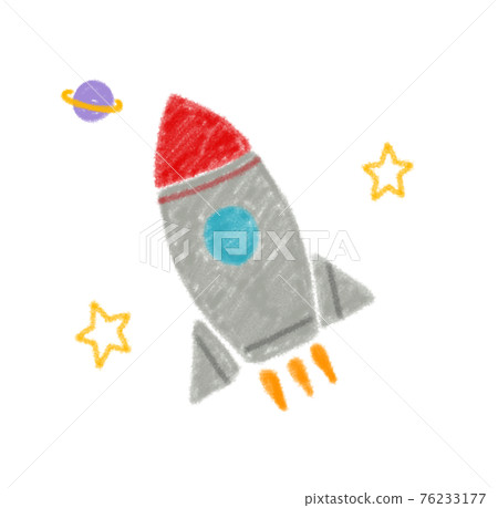 火箭的可愛手寫風格插圖 76233177