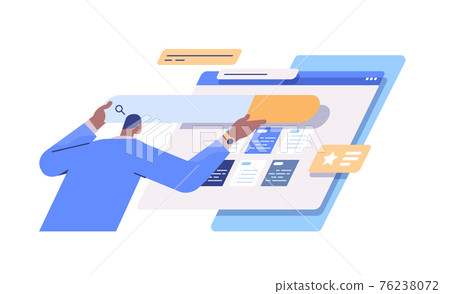 man developer creating website ui interface web... - Stock Illustration ...