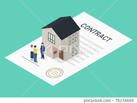 Illustration material for real estate contract / home purchase Illustration material for real estate contract / home purchase 76238608
