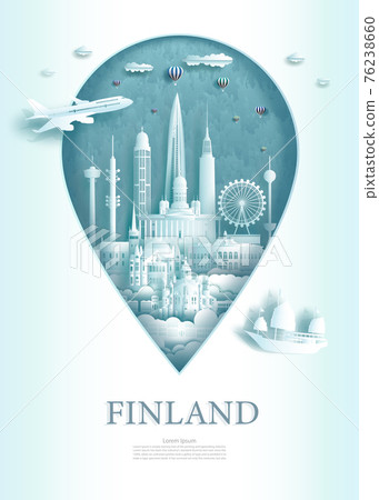Vector illustration pin point symbol. Travel Finland architecture monument pin Vector illustration pin point symbol. Travel Finland architecture monument pin 76238660