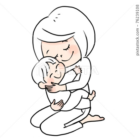 母親和孩子擁抱 母親和孩子擁抱 76239108