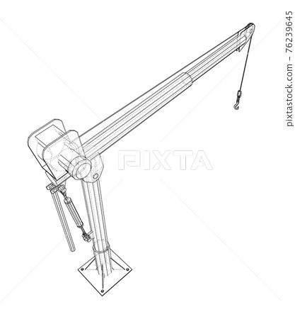 Davit or crane for boat. Vector Davit or crane for boat. Vector 76239645