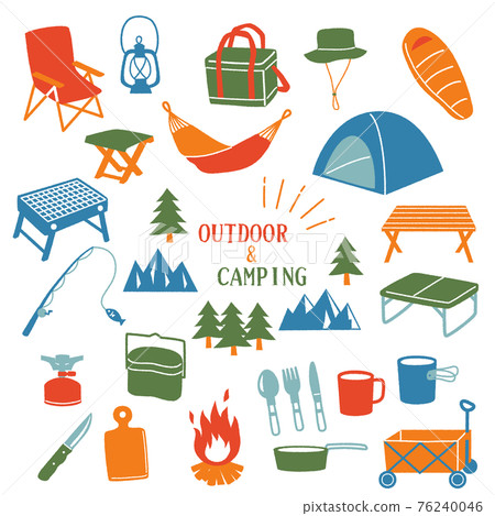 Outdoor icon set color Outdoor icon set color 76240046