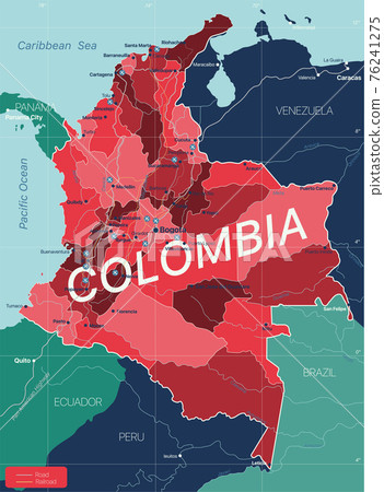 Columbia country detailed editable map 76241275