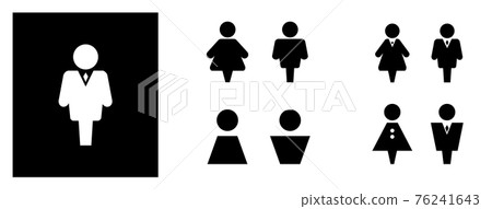 WC sign icon. Set Toilet and restroom symbol. Washroom 76241643
