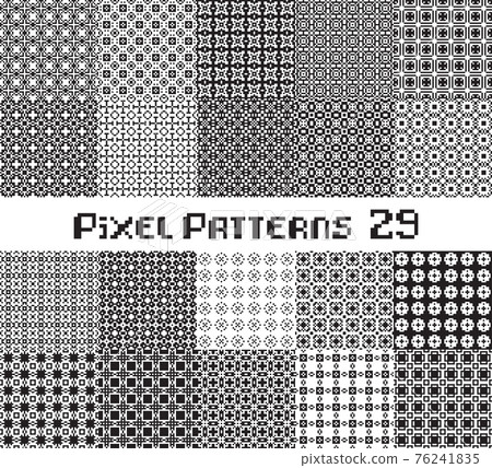 Abstract seamless pattern in pixel style. Set... - Stock Illustration ...