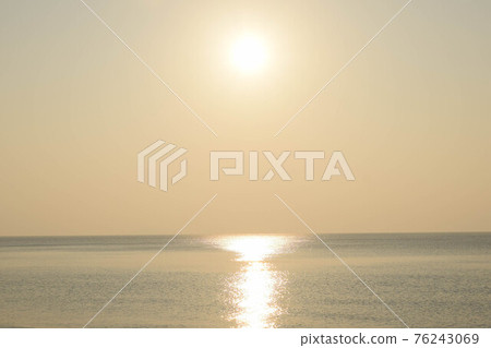 Beautiful colorful sky sunset Burning over the sea at twilight times 76243069