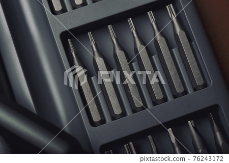 Toolbox with metal screwdriver and replaceable bits set collection Toolbox with metal screwdriver and replaceable bits set collection 76243172