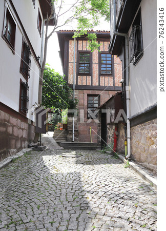 Medieval houses in old town Kaleici, Ankara, Turkey 76243416