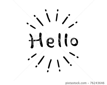 Hello / handwritten character illustration of cute speech bubble characters 76243646