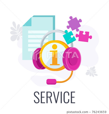Customer service color icon. Flat vector illustration. Customer service color icon. Flat vector illustration. 76243659