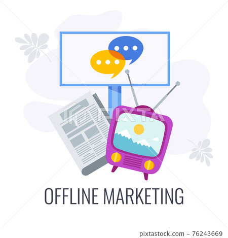 Offline Marketing flat vector icon. Traditional offline marketing. 76243669