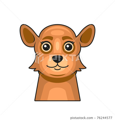 Cute Kangaroo Face Cartoon Style on White... - Stock Illustration  [76244577] - PIXTA