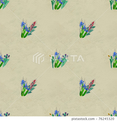 Seamless pattern with flowers. Watercolor or acrylic painting. Hand drawn floral background. Seamless pattern with flowers. Watercolor or acrylic painting. Hand drawn floral background. 76245320