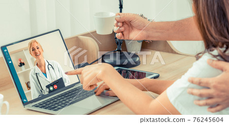 Doctor telemedicine service online video for virtual patient health medical chat 76245604