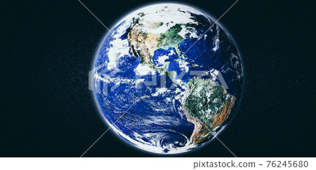 Planet earth globe view from space showing realistic earth surface and world map Planet earth globe view from space showing realistic earth surface and world map 76245680